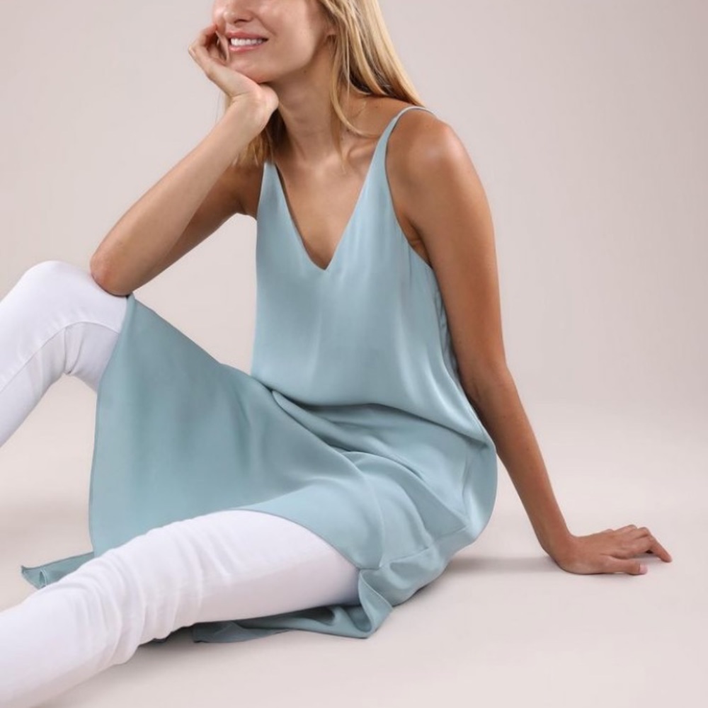 Grana Stone Blue Slip Dress